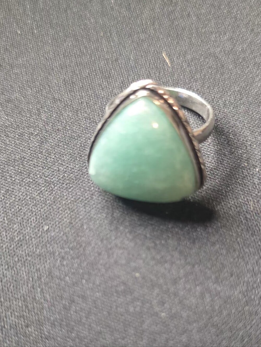 Sterling Silver Green Gemstone Teardrop Ring